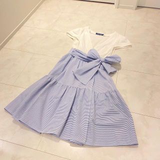 エムズグレイシー(M'S GRACY)の【美品】エムズグレイシー　カシュクールワンピース　36(ひざ丈ワンピース)