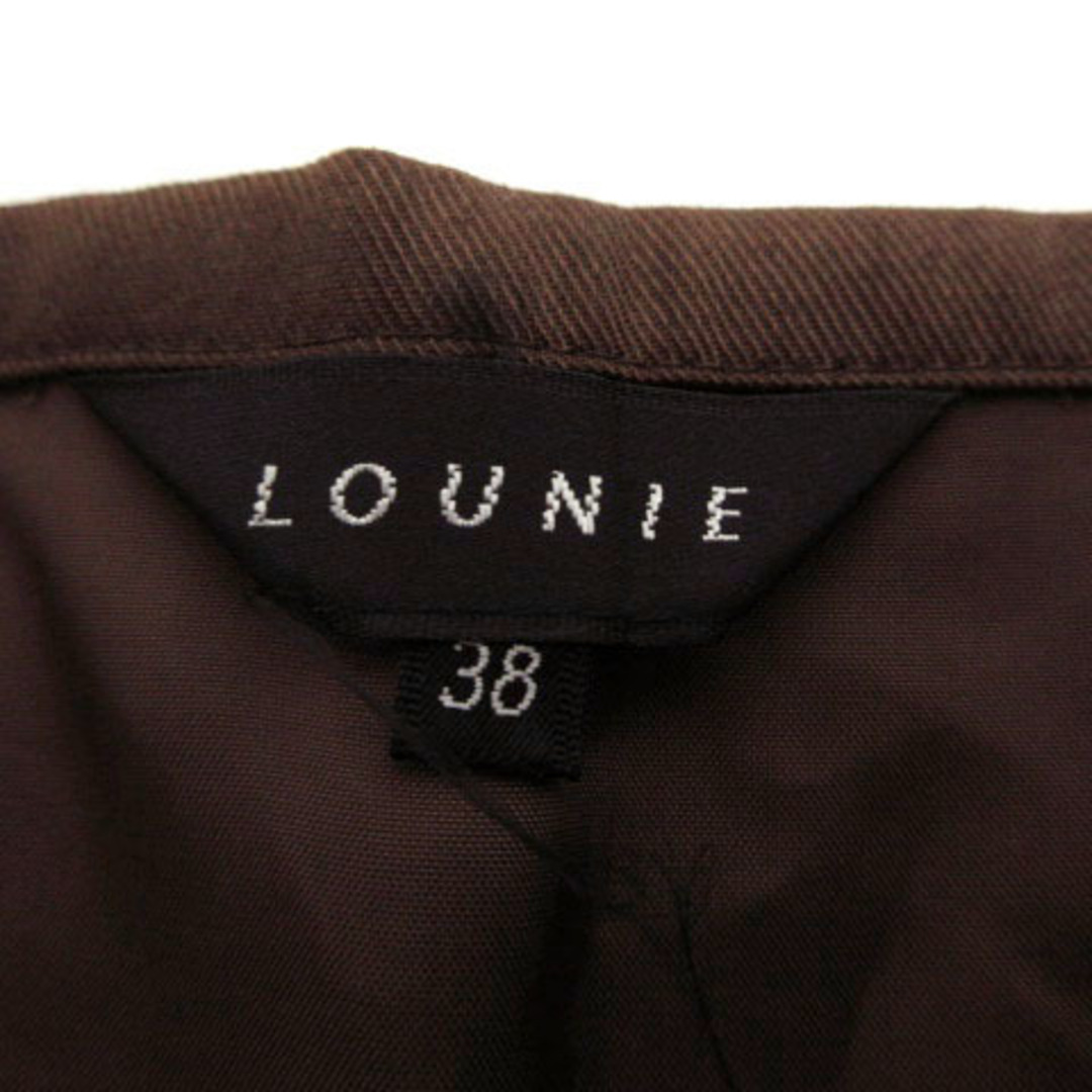 LOUNIE(ルーニィ)のLOUNIE スカート プリーツ フレア ひざ丈 総柄 茶 黒 ベージュ 38 レディースのスカート(ひざ丈スカート)の商品写真