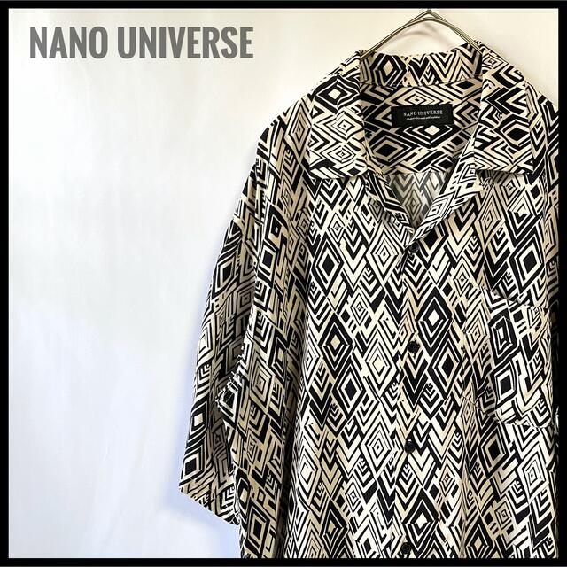 nano universe レーヨン100% 半袖 開襟シャツ オープンカラー