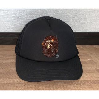 ★激レア★美品 APE 大猿 ロゴ スワロフスキー メッシュキャップ キャップ