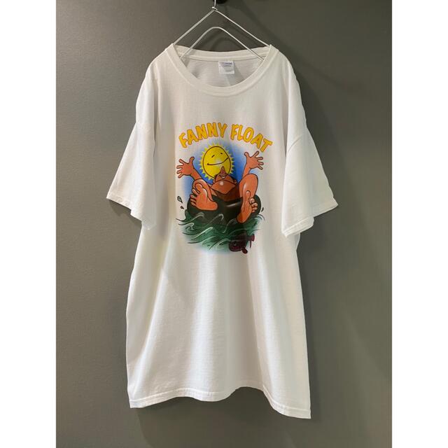 ビンテージ 太陽 魚 海 浮輪 イラスト プリント Tシャツ 希少 美品