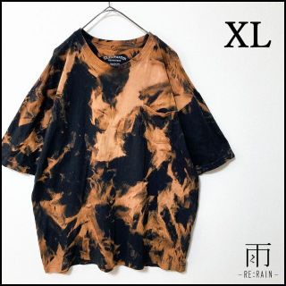 メンズ服タイダイ柄ブリーチ半袖TシャツXL 古着屋　ゆったり　エスニック系　夏物(Tシャツ/カットソー(半袖/袖なし))