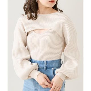  Chico ショート丈ニット+リブタンクSET  新品未使用(Tシャツ(長袖/七分))