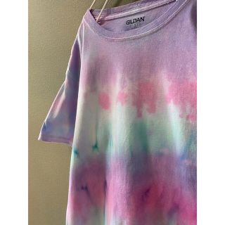 ビンテージ タイダイ 染め Tシャツ モヤモヤ パープル パステル 美品