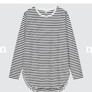 ユニクロ(UNIQLO)のユニクロ　スムースコットンシャツテールボーダーT(Tシャツ(長袖/七分))