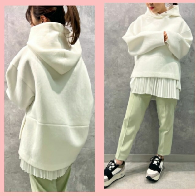 ★エレンディーク　ASYMME HEM BL HOODED W JERSEY