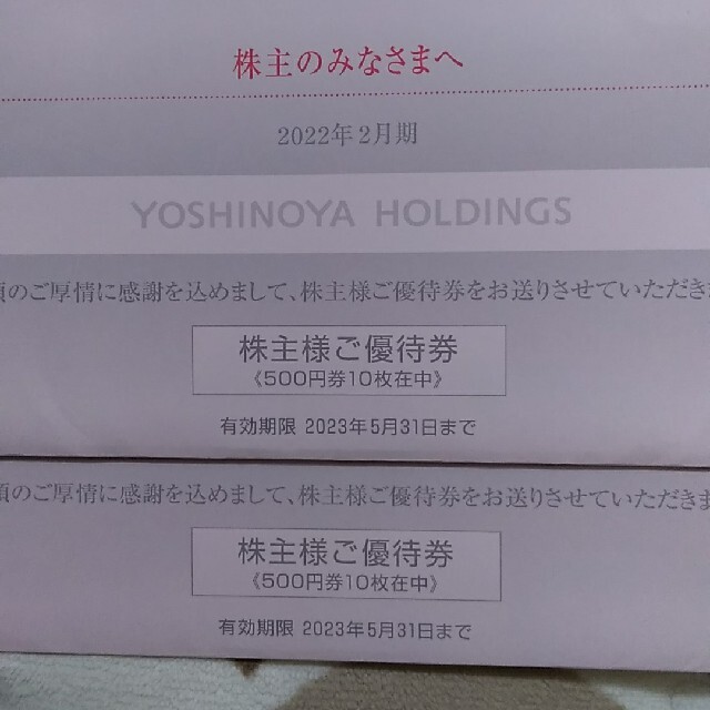 吉野家 優待券1万円分 吉野家 優待券1万円分