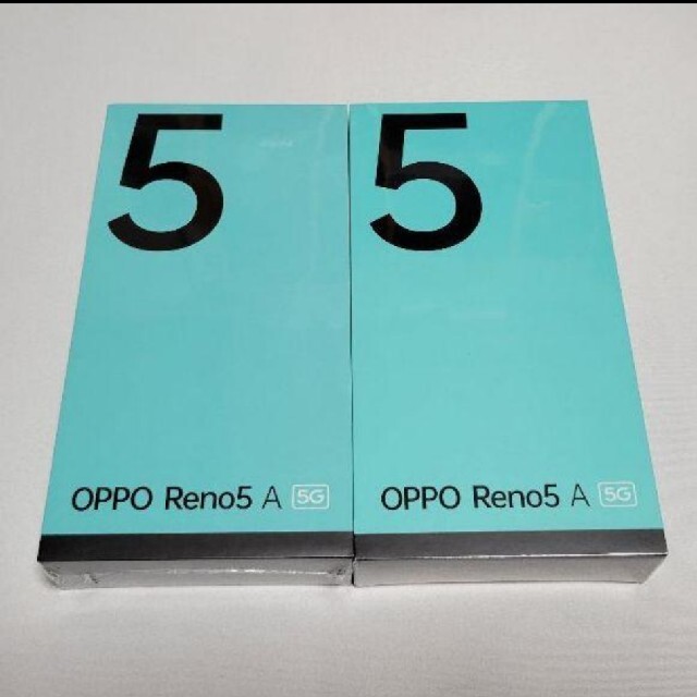6GB顔認証2台　セット新品未開封 OPPO Reno5 A  シルバーブラックSIMフリー