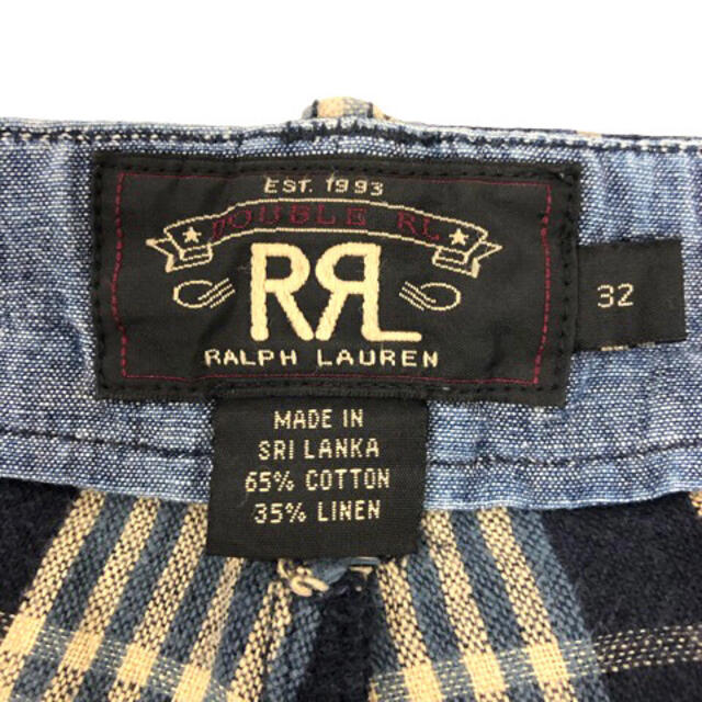 ダブルアールエル RRL ショートパンツ ハーフパンツ リネン混 チェック