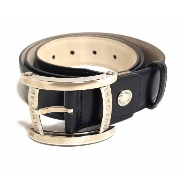 BVLGARI - BVLGARI ブルガリ アショーマ ベルト メンズ レザー 黒