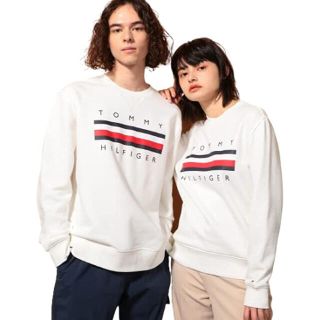 トミーヒルフィガー(TOMMY HILFIGER)のTOMMY HILFIGER 白裏起毛トレーナー(スウェット)