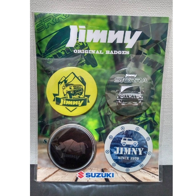 ジムニー　缶バッジ＆ステッカーセット　非売品 自動車/バイクの自動車(その他)の商品写真