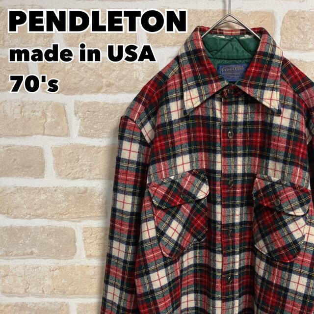 PENDLETON - 【希少】 70s USA製 PENDLETON ペンドルトン チェックシャツ Mの通販 by みちゃ｜ペンドルトンならラクマ