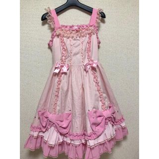 アンジェリックプリティー(Angelic Pretty)の【レア】angelicpretty くるくるリボンジャンパースカート(ひざ丈ワンピース)