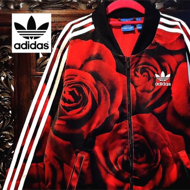 adidas(アディダス)のアディダス ファーム ブルゾン ジャージ ジャケット パーカー 薔薇柄 花柄  レディースのジャケット/アウター(ブルゾン)の商品写真