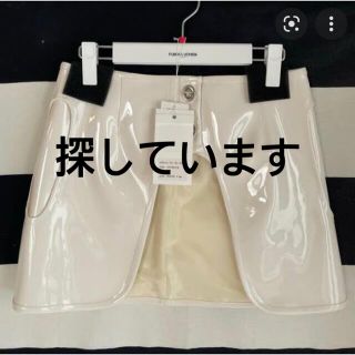 fumika_uchida vinyl pocket skirt white (ミニスカート)