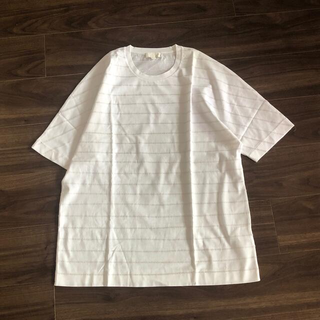 COS 白Tシャツ ボーダー デザイン 白T Tシャツ トップス コス 刺繍