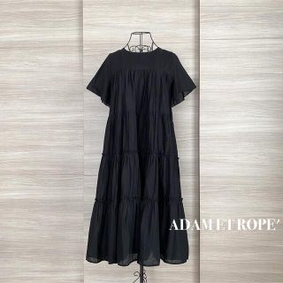 アダムエロぺ(Adam et Rope')のADAM ET ROPE'  アダムエロペ　ボイルティアードワンピース(ひざ丈ワンピース)