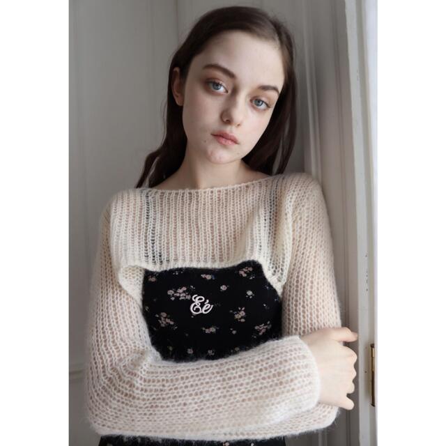 epine ♡ cropped mohair see-through knit
