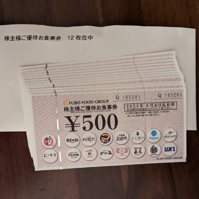 フジオフード株主優待500円券×24枚