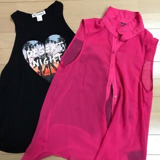 エイチアンドエム(H&M)のノースリーブ 2枚組 Aライン(Tシャツ(半袖/袖なし))