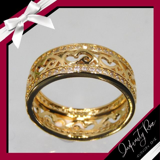 （1215）20号　ゴールドハートモチーフ小粒スワロリング　指輪 レディースのアクセサリー(リング(指輪))の商品写真