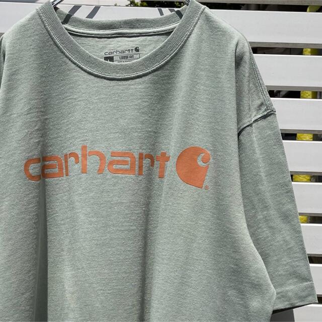 carhartt(カーハート)の定番モデル Carhartt アイコンロゴ ビッグシルエット 淡ミント Tシャツ メンズのトップス(Tシャツ/カットソー(半袖/袖なし))の商品写真