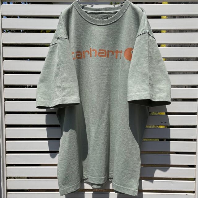 carhartt(カーハート)の定番モデル Carhartt アイコンロゴ ビッグシルエット 淡ミント Tシャツ メンズのトップス(Tシャツ/カットソー(半袖/袖なし))の商品写真