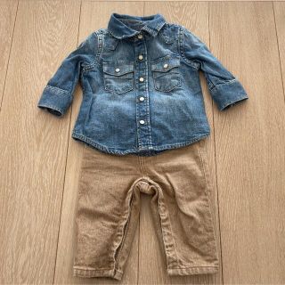 ベビーギャップ(babyGAP)のGAP ギャップ　デニムシャツ＆デニムパンツセット　60(シャツ/カットソー)