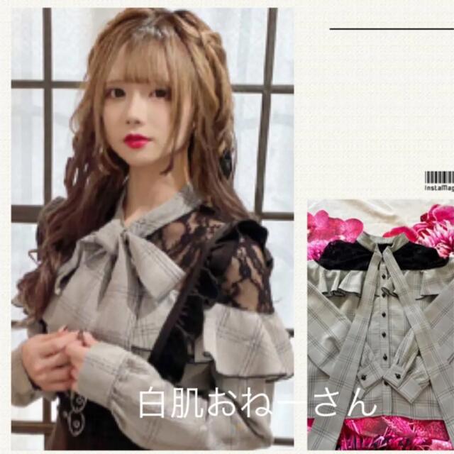 MA*RS - MARS♡肩レースリボン付フリルブラウス♡チェック柄の通販 by