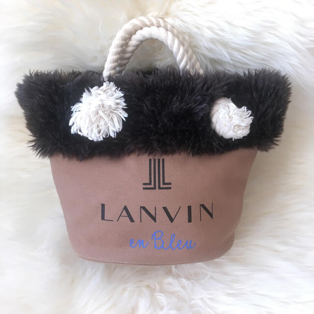 LANVIN en Bleu(ランバンオンブルー)の10/1までtamachan様専用ランバンオンブルーファーバッグ レディースのバッグ(トートバッグ)の商品写真