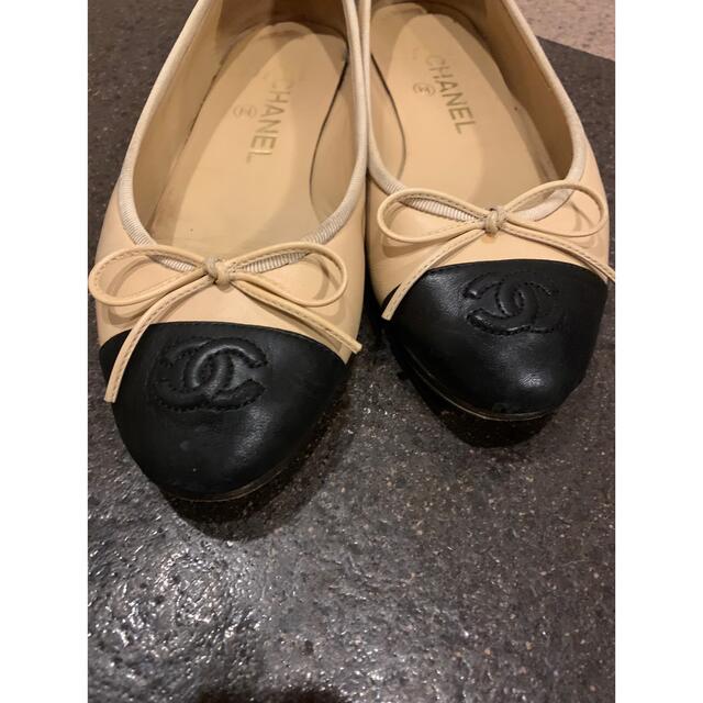 CHANEL(シャネル)のChanel シャネル バレエシューズ　フラット　バイカラー レディースの靴/シューズ(バレエシューズ)の商品写真