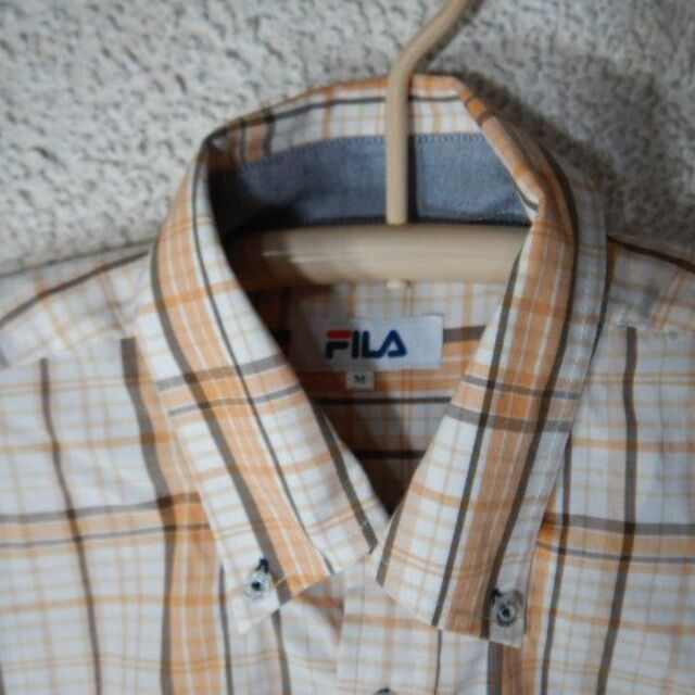 FILA(フィラ)の7144　フィラ　半袖　チェック　デザイン　ボタンダウン　シャツ メンズのトップス(シャツ)の商品写真