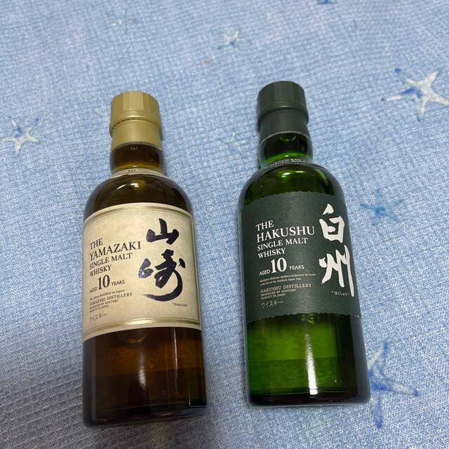 山崎10年180mlと白州10年180ml 2本セット 食品/飲料/酒の酒(ウイスキー)の商品写真