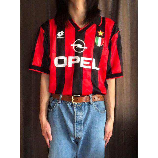 lotto(ロット)の【AC milan 96-97】セリアA OPEL ゲームシャツ　イタリア製 メンズのトップス(Tシャツ/カットソー(半袖/袖なし))の商品写真