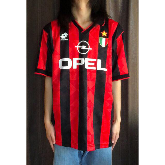 lotto(ロット)の【AC milan 96-97】セリアA OPEL ゲームシャツ　イタリア製 メンズのトップス(Tシャツ/カットソー(半袖/袖なし))の商品写真