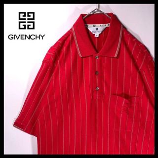 ジバンシィ(GIVENCHY)のGIVENCHY ジバンシィ ポロシャツ ゴルフ Lサイズ ストライプ 赤(ポロシャツ)