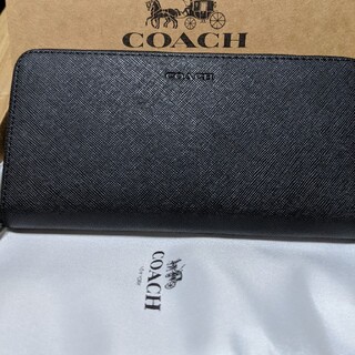 コーチ(COACH)のCOACH 長財布　ラウンドファスナー　黒(長財布)
