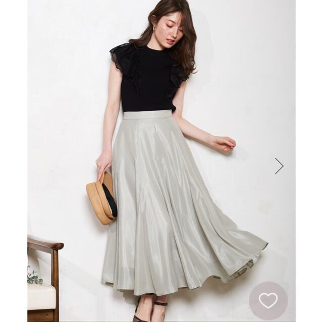 Noela(ノエラ)のNoela♡今期シャイニーフレア切替スカート♡ライトグリーン レディースのスカート(ロングスカート)の商品写真