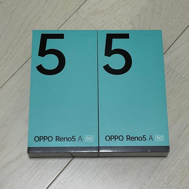 スマホ/家電/カメラOPPO reno 5a アイスブルー 新品未開封2台