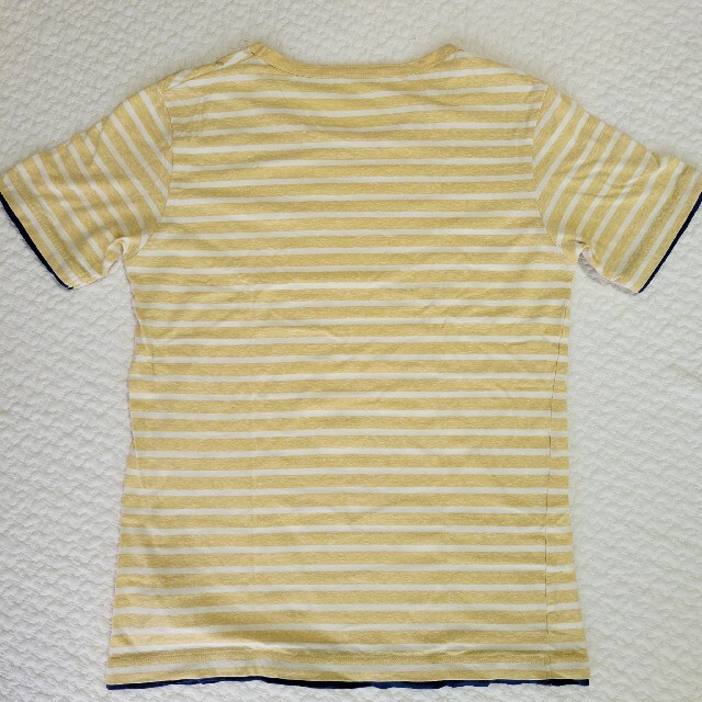 メンズ ボーダーTシャツ M イエロー×ホワイト メンズのトップス(Tシャツ/カットソー(半袖/袖なし))の商品写真