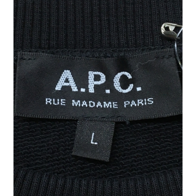 アーペーセー A.P.C. クルーネック スウェット ブラック メンズ L