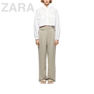 ザラ(ZARA)のXS ZARAザラ ダッドパンツ スラックス ハイウエストワイドパンツ (カジュアルパンツ)