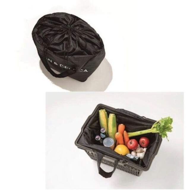 DEAN & DELUCA(ディーンアンドデルーカ)のDEAN&DELUCA レジカゴバッグ エコバッグ 5点セット 黒 新品 レディースのバッグ(かごバッグ/ストローバッグ)の商品写真