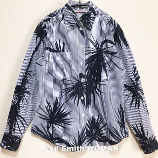 ポールスミス(Paul Smith)の【Paul Smith】ポールスミス Palm tree総柄 ストライプ シャツ(シャツ/ブラウス(長袖/七分))