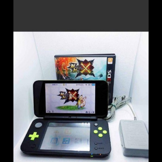Newニンテンドー2DS LL (ブラック×ライム) +3DS モンハン携帯用