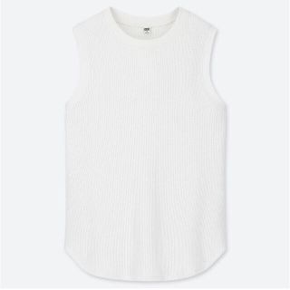 ユニクロ(UNIQLO)のユニクロ　ワッフルT ノースリーブ　M(カットソー(半袖/袖なし))