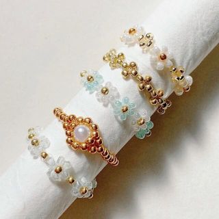 【即購入可】ビーズリング5点セット　300円　No.33(リング)