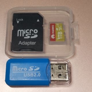 マイクロSDカード 1TB アダプターセット(PC周辺機器)