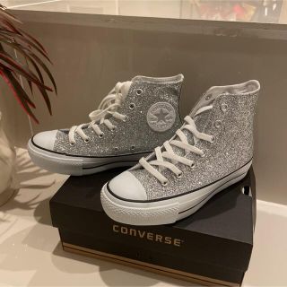 コンバース(CONVERSE)のコンバース　オールスター　ハイカット　スニーカー　グリッター　シルバー　23.5(スニーカー)